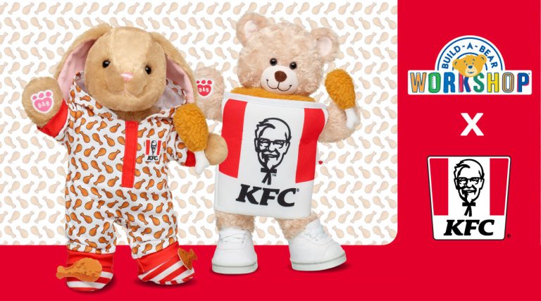 Build-A-Bear Workshop and KFC® Team Up for a Finger-Lickin’ Plush Collaboration Image of Teddy Bear and Rabbit Plush for KFC Build A Bear Collaboration