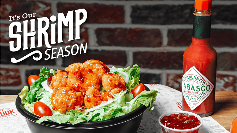America’s Tabasco Obsession Heats Up with Off The Hook’s Spicy Shrimp Tabasco Sauce Jelly Glaze for Shrimp in a salad