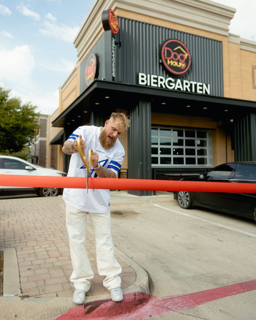 Jake Paul at Dog Haus Ribbon Cutting