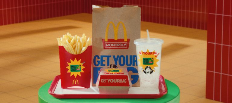McDonald’s & Monopoly: A Super-Sized Comeback for an Iconic Game Image of fries, bag, soda in plastic cup and burger box for McDonalds Monopoly game