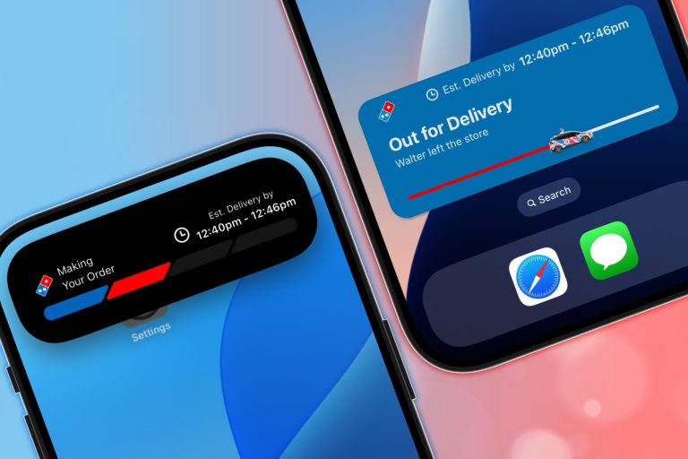Domino’s Tracker app showing live delivery updates on smartphone