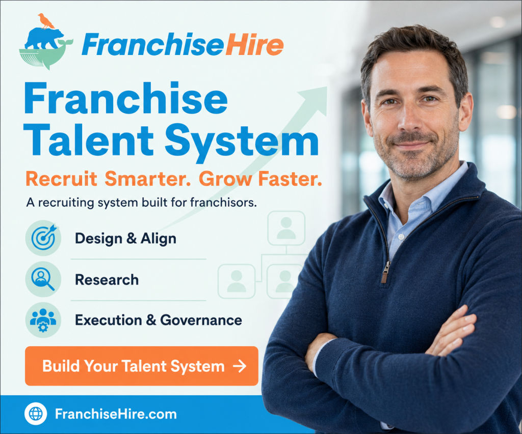 Franchise Hire 300x250 ad promoting the Franchise Talent System, a recruiting system built for franchisors to recruit smarter and grow faster.