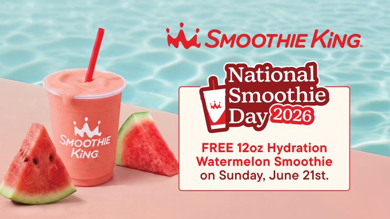 Smoothie King Celebrates National Smoothie Day With Free Hydration Watermelon Smoothies Smoothie King Hydration Watermelon Smoothie featured for National Smoothie Day promotion
