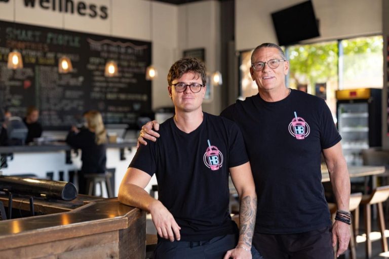 HB Protein Smoothies founders Ethan and Daniel Boone inside the Scottsdale flagship location.