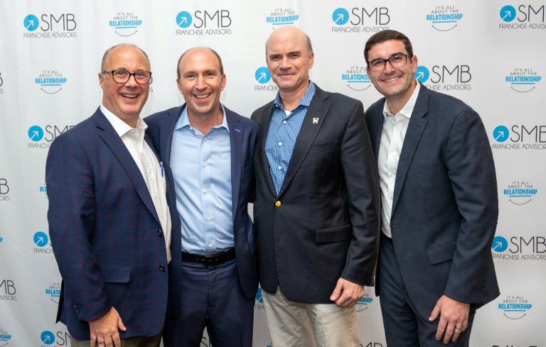 SMB Franchise Advisors Secures Minority Investment From Navigator Partners Principals William Stewart, Steve Beagelman, Bernard B. Markey and Brian Luciani at an SMB Franchise Advisors event