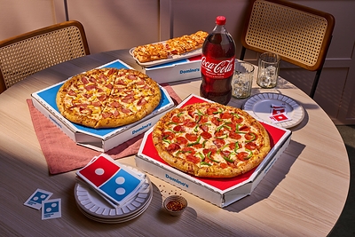 Domino's St. Jude Giving Combo featuring two pizzas, Stuffed Cheesy Bread and a two-liter Coca-Cola